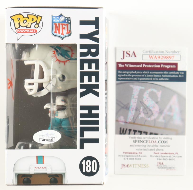 Tyreek Hill Signed Dolphins #180 Funko Pop! Vinyl Figure (JSA) at PristineAuction.com Tyreek Hill Signed Dolphins #180 Funko Pop! Vinyl Figure (JSA) at PristineAuction.com