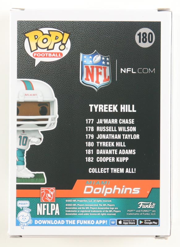 Tyreek Hill Signed Dolphins #180 Funko Pop! Vinyl Figure (JSA) at PristineAuction.com Tyreek Hill Signed Dolphins #180 Funko Pop! Vinyl Figure (JSA) at PristineAuction.com