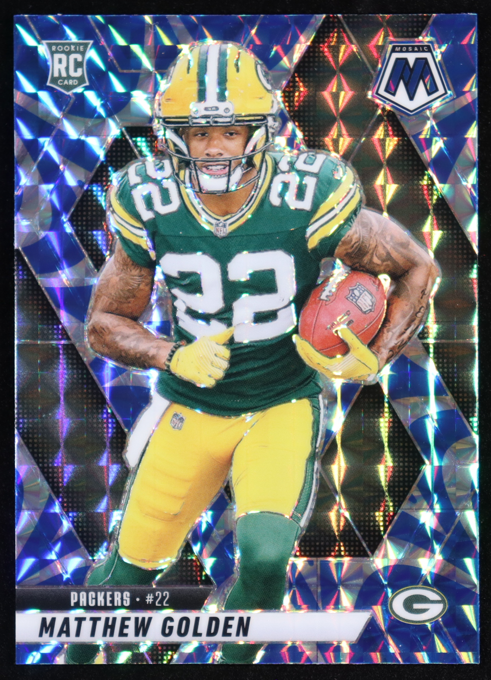 Matthew Golden 2025 Panini Mosaic Mosaic Reactive Blue #323 RC at PristineAuction.com Matthew Golden 2025 Panini Mosaic Mosaic Reactive Blue #323 RC at PristineAuction.com