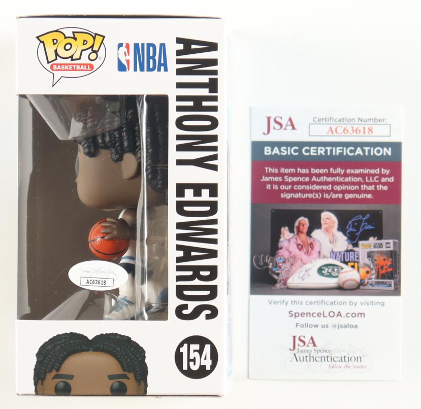 Anthony Edwards Signed Timberwolves #154 Funko Pop! Vinyl Figure (JSA) at PristineAuction.com Anthony Edwards Signed Timberwolves #154 Funko Pop! Vinyl Figure (JSA) at PristineAuction.com
