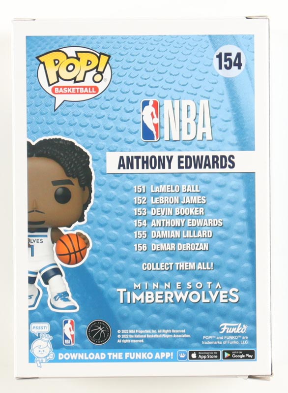 Anthony Edwards Signed Timberwolves #154 Funko Pop! Vinyl Figure (JSA) at PristineAuction.com Anthony Edwards Signed Timberwolves #154 Funko Pop! Vinyl Figure (JSA) at PristineAuction.com