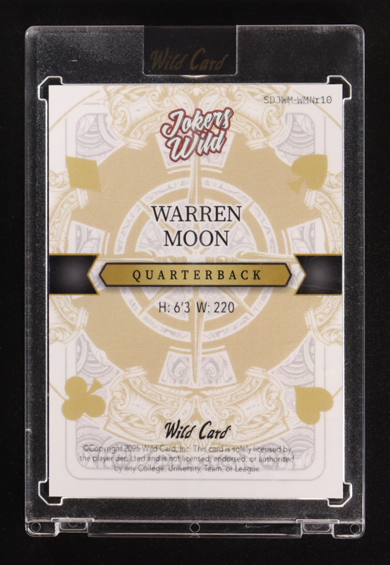 Warren Moon 2025 Wild Card Jokers Wild Joker Kaleidoscope #SDJWM-WMNr10 #1/1 at PristineAuction.com Warren Moon 2025 Wild Card Jokers Wild Joker Kaleidoscope #SDJWM-WMNr10 #1/1 at PristineAuction.com