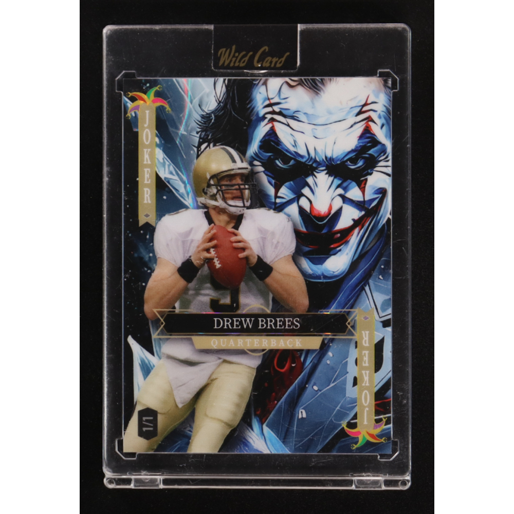 Drew Brees 2025 Wild Card Jokers Wild Joker Lava #SDJWM-DBNh09 #1/1 at PristineAuction.com