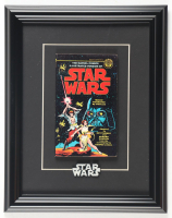 1977 "Star Wars" Issue #1 Custom Framed Marvel Comic Book Display with Star Wars Pewter Logo at PristineAuction.com