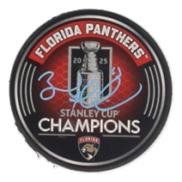 Brad Marchand Signed Panthers 2025 Stanley Cup Champions Logo Hockey Puck (JSA & Marchand) at PristineAuction.com