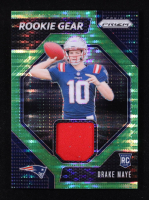 Drake Maye 2024 Panini Prizm Rookie Gear Neon Green Pulsar #6 RC at PristineAuction.com
