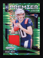 Drake Maye 2024 Panini Prizm Premier Jerseys Neon Green Pulsar #6 RC at PristineAuction.com