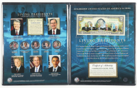 "Living Presidents" Merrick Mint Deluxe Commemorative $2 Bill with (5) Colorized State Quarters & Display Folder at PristineAuction.com