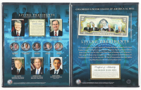"Living Presidents" Merrick Mint Deluxe Commemorative $2 Bill with (5) Colorized State Quarters & Display Folder at PristineAuction.com