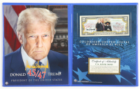 Donald Trump Genuine Legal Tender Colorized U.S. $2.00 Two Dollar Bill Commemorative Edition Bank Note with Folder at PristineAuction.com