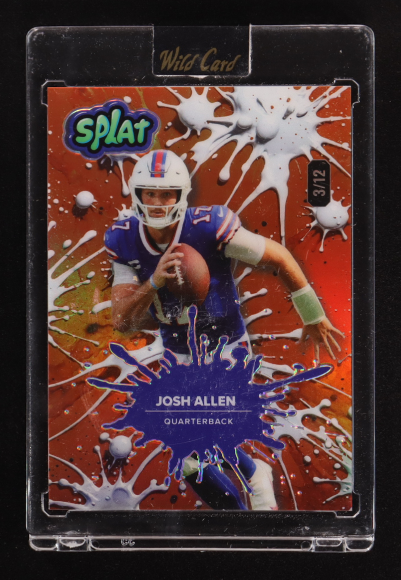 Josh Allen 2025 Wild Card Splat Background 4 Orange Rainbow Foil # ...
