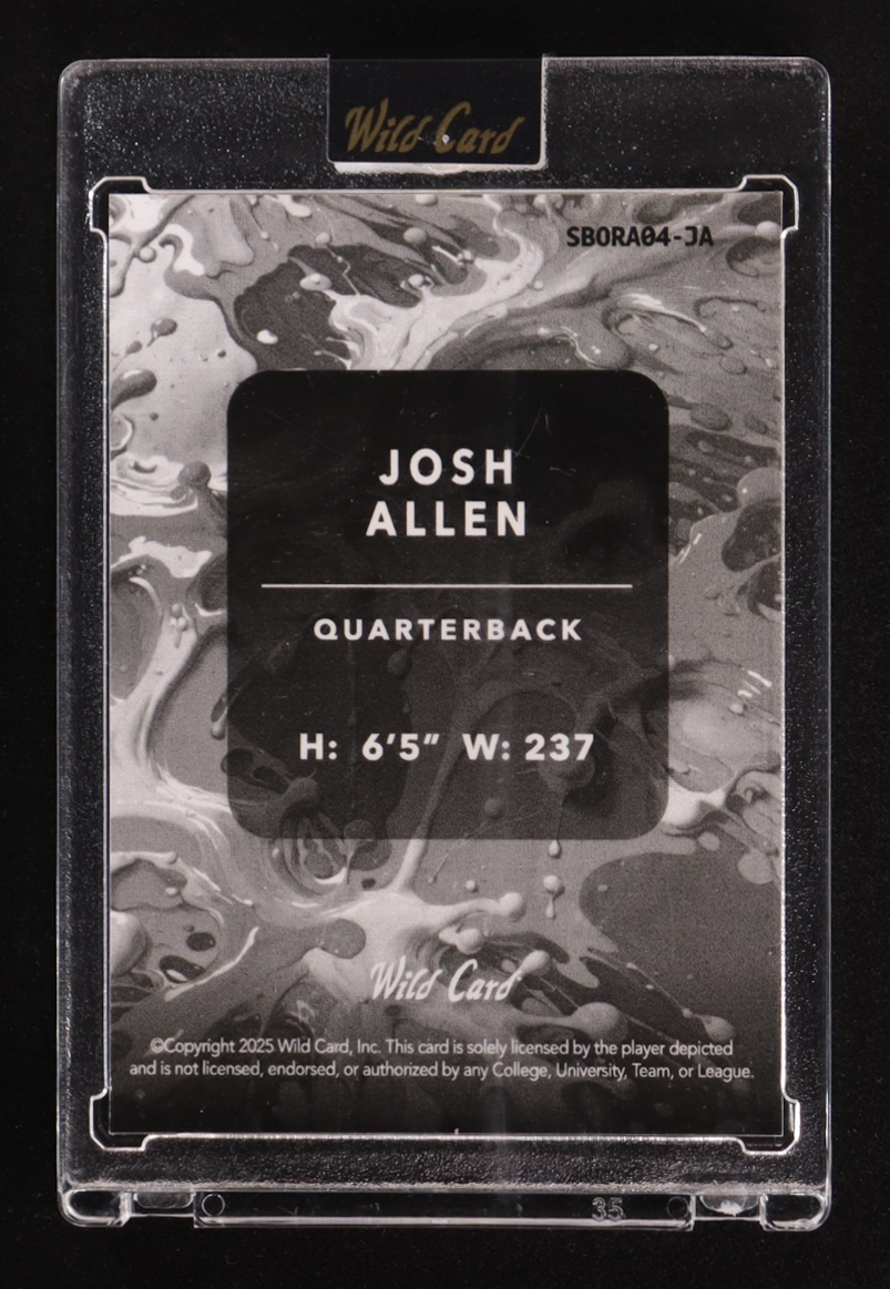 Josh Allen 2025 Wild Card Splat Background 4 Orange Rainbow Foil # ...