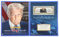 Donald Trump Genuine Legal Tender Colorized U.S. $2.00 Two Dollar Bill Commemorative Edition Bank Note with Folder at PristineAuction.com