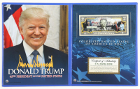 Donald Trump Genuine Legal Tender Colorized U.S. $2.00 Two Dollar Bill Commemorative Edition Bank Note with Folder at PristineAuction.com