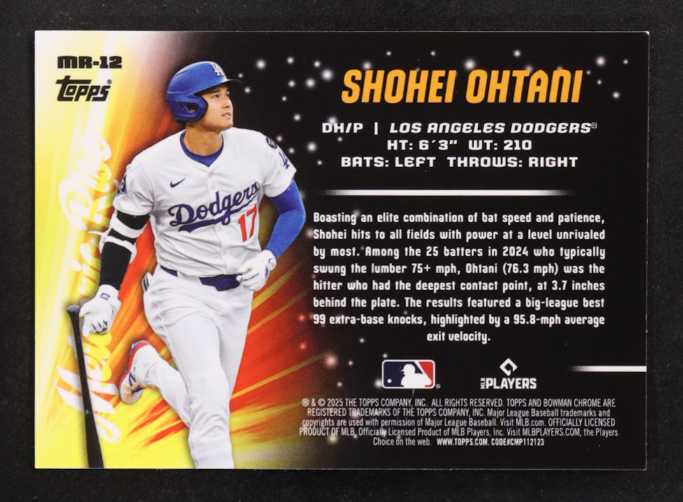 Shohei Ohtani 2025 Bowman Chrome Meteoric Rise #MR12 at PristineAuction.com Shohei Ohtani 2025 Bowman Chrome Meteoric Rise #MR12 at PristineAuction.com