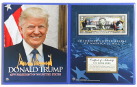 Donald Trump Genuine Legal Tender Colorized U.S. $2.00 Two Dollar Bill Commemorative Edition Bank Note with Folder at PristineAuction.com