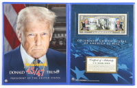 Donald Trump Genuine Legal Tender Colorized U.S. $2.00 Two Dollar Bill Commemorative Edition Bank Note with Folder at PristineAuction.com