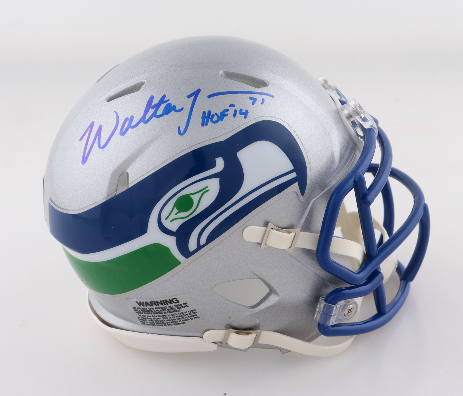 Walter Jones Signed Seahawks Throwback Alternate Speed Mini Helmet Inscribed "HOF '14" (Schwartz) at PristineAuction.com Walter Jones Signed Seahawks Throwback Alternate Speed Mini Helmet Inscribed "HOF '14" (Schwartz) at PristineAuction.com
