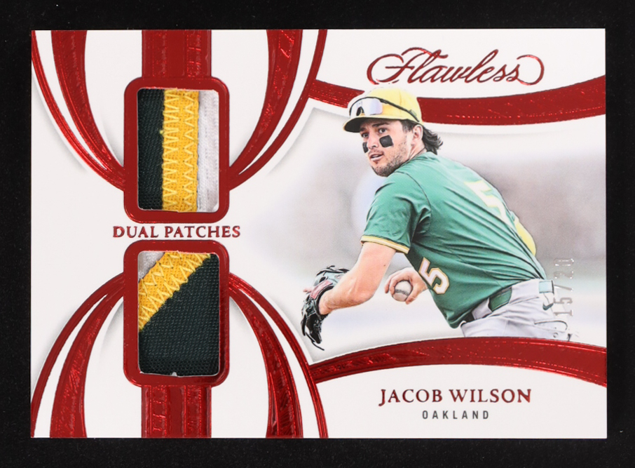 Jacob Wilson 2025 Panini Flawless Dual Patches Ruby #14 #15/20 at PristineAuction.com Jacob Wilson 2025 Panini Flawless Dual Patches Ruby #14 #15/20 at PristineAuction.com