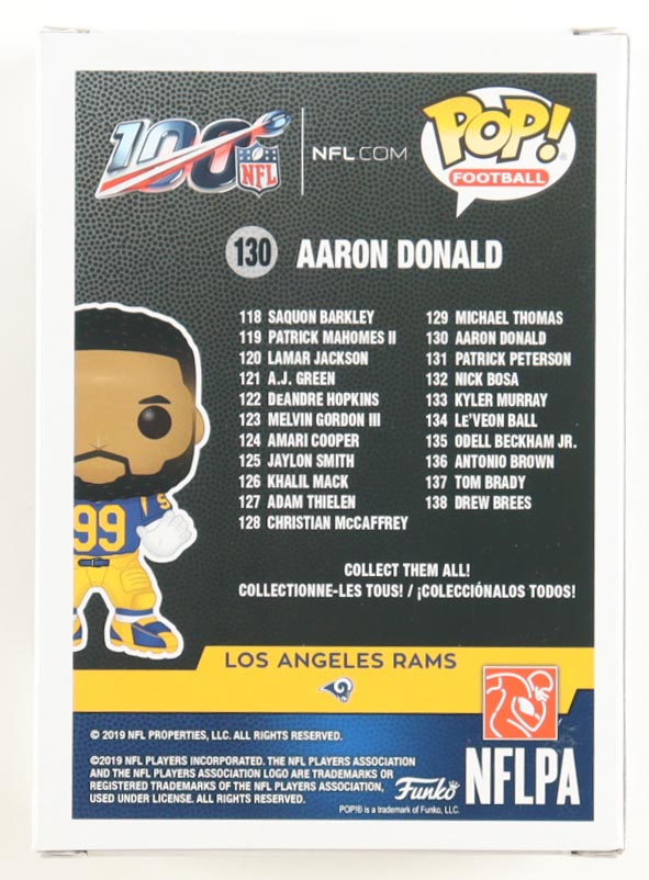Aaron Donald Signed "Rams" #130 Funko Pop! Vinyl Figure (Beckett) at PristineAuction.com Aaron Donald Signed "Rams" #130 Funko Pop! Vinyl Figure (Beckett) at PristineAuction.com