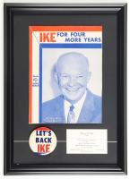 1957 Dwight D. Eisenhower "Four More Years" Irving Berlin Custom Framed Sheet Music Display with Campaign Pin & Inauguration Ticket at PristineAuction.com