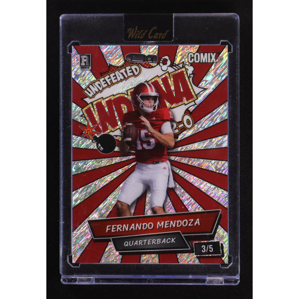 Fernando Mendoza 2025 Wild Card Comix INDIANA Silver Red Shimmer #ACBL-FM06 #3/5 RC at PristineAuction.com