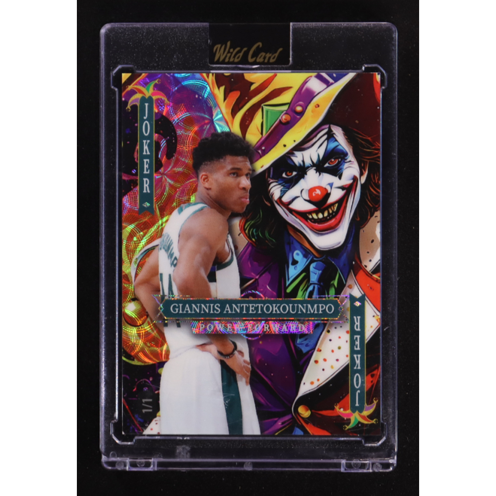 Giannis Antetokounmpo 2025 Wild Card Jokers Wild Joker Kaleidoscope #SDJWM-GANi07 #1/1 at PristineAuction.com