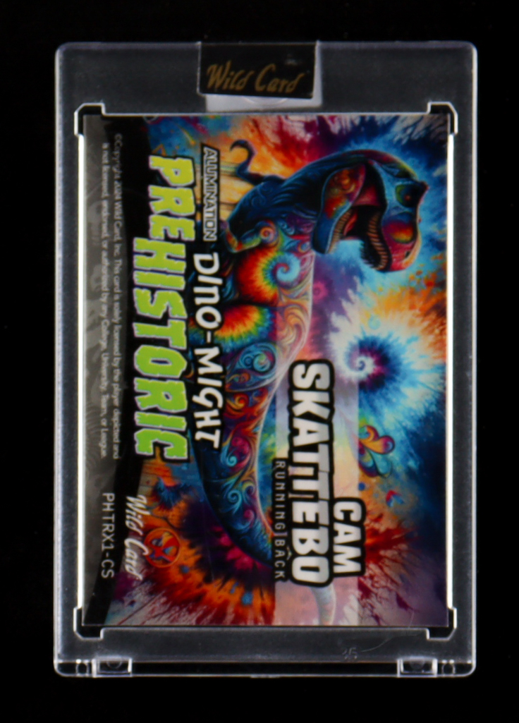 Cam Skattebo 2024 Wild Card Alumination Dino-Might Prehistoric T-Rex Mojo Tie Dye #CS RC #6/10 at PristineAuction.com Cam Skattebo 2024 Wild Card Alumination Dino-Might Prehistoric T-Rex Mojo Tie Dye #CS RC #6/10 at PristineAuction.com