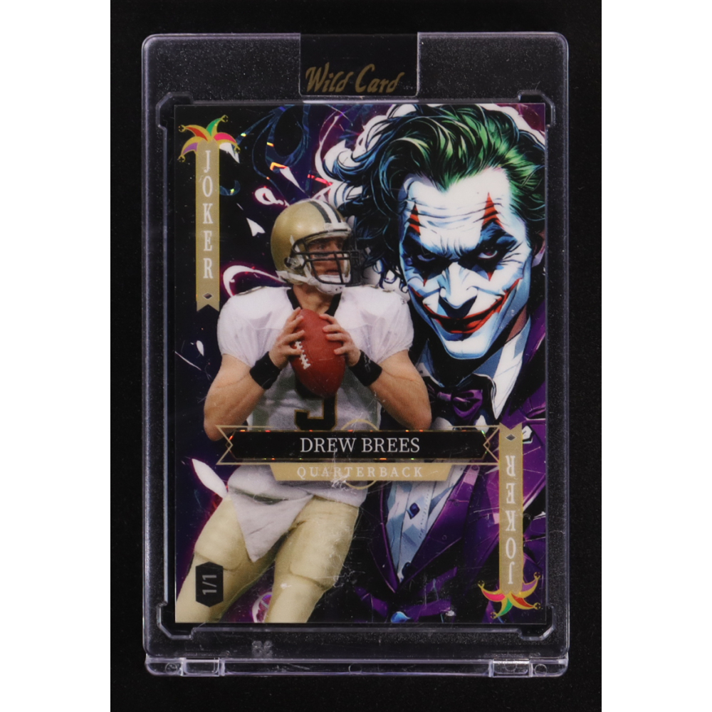 Drew Brees 2025 Wild Card Jokers Wild Joker Lazer #SDJWM-DBNc03 #1/1 at PristineAuction.com