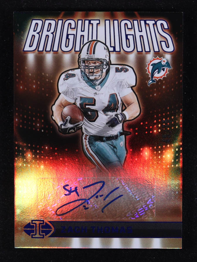 Zach Thomas 2024 Panini Illusions Bright Lights Autographs Blue #31 #45/75 at PristineAuction.com Zach Thomas 2024 Panini Illusions Bright Lights Autographs Blue #31 #45/75 at PristineAuction.com