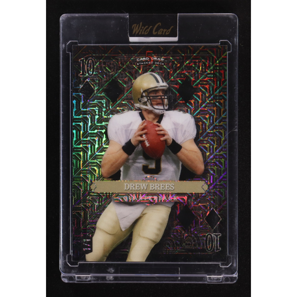 Drew Brees 2024 Wild Card 5 Card Draw Stacked Deck Ten Of Diamonds Black Mojo #SDPD-DBN #1/1 at PristineAuction.com