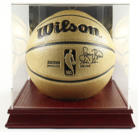 Larry Bird Signed NBA Gold Edition Basketball with Display Case (PSA) at PristineAuction.com