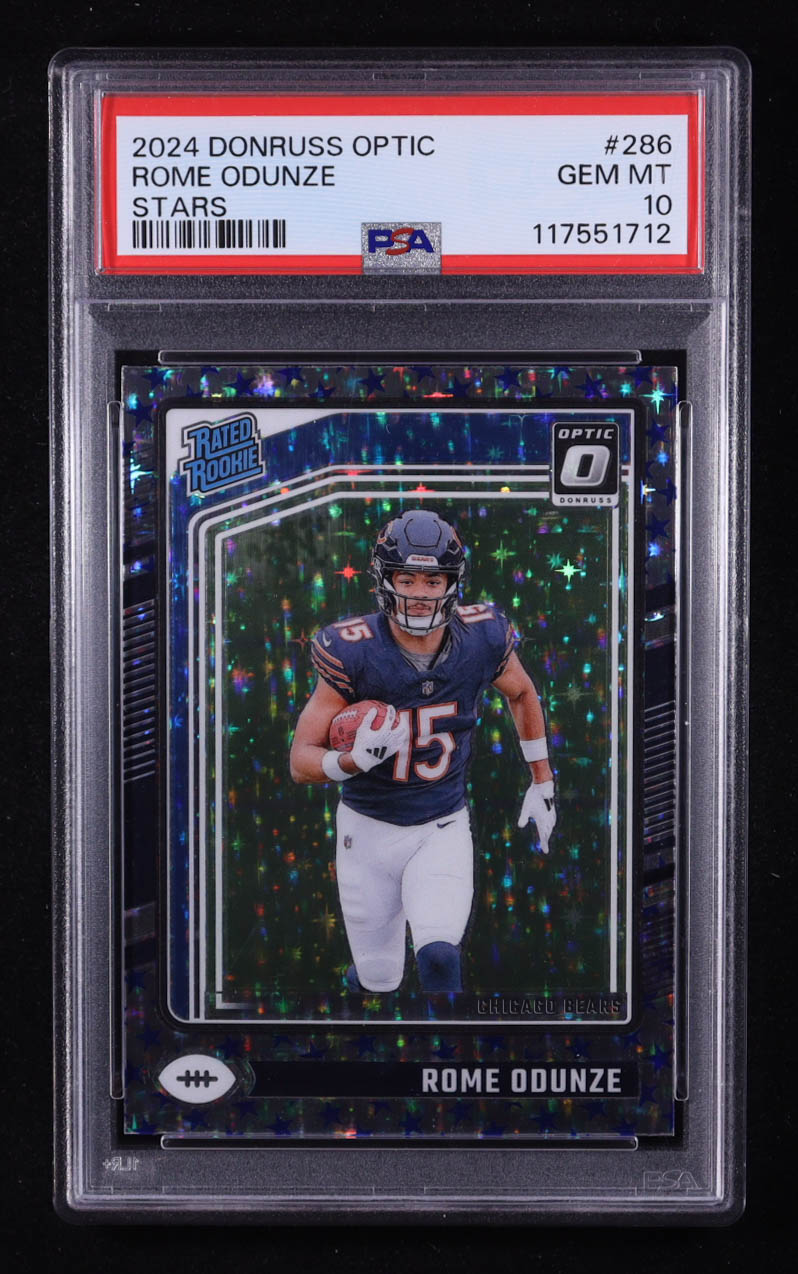 Rome Odunze 2024 Donruss Optic Stars #286 RR RC (PSA 10) at PristineAuction.com Rome Odunze 2024 Donruss Optic Stars #286 RR RC (PSA 10) at PristineAuction.com