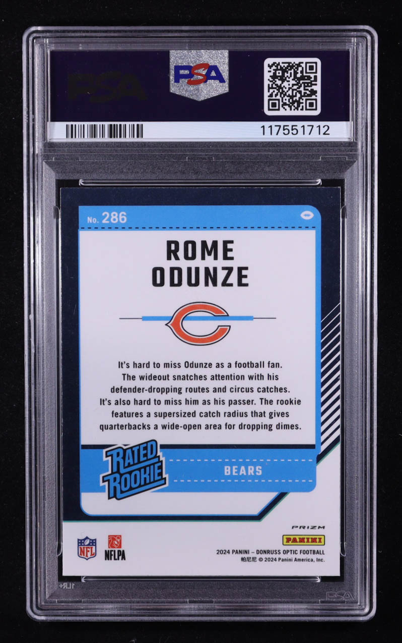 Rome Odunze 2024 Donruss Optic Stars #286 RR RC (PSA 10) at PristineAuction.com Rome Odunze 2024 Donruss Optic Stars #286 RR RC (PSA 10) at PristineAuction.com