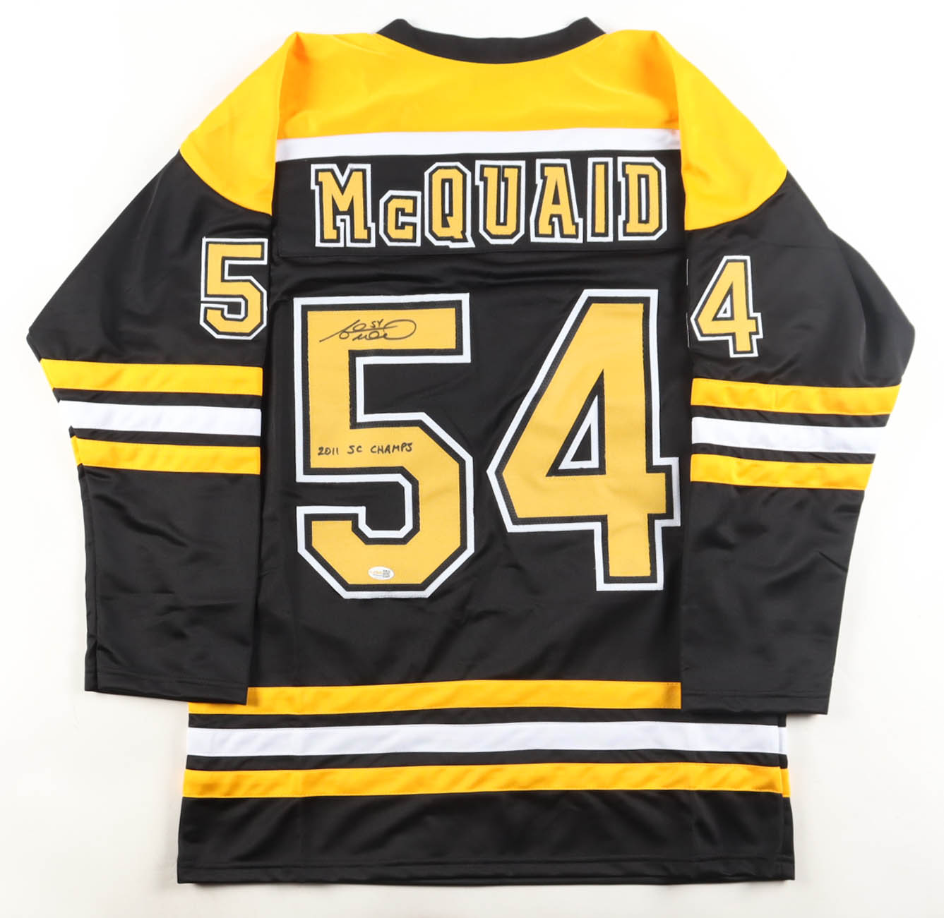 Adam McQuaid Signed Jersey Inscribed "2011 SC Champs" (JSA) at PristineAuction.com Adam McQuaid Signed Jersey Inscribed "2011 SC Champs" (JSA) at PristineAuction.com