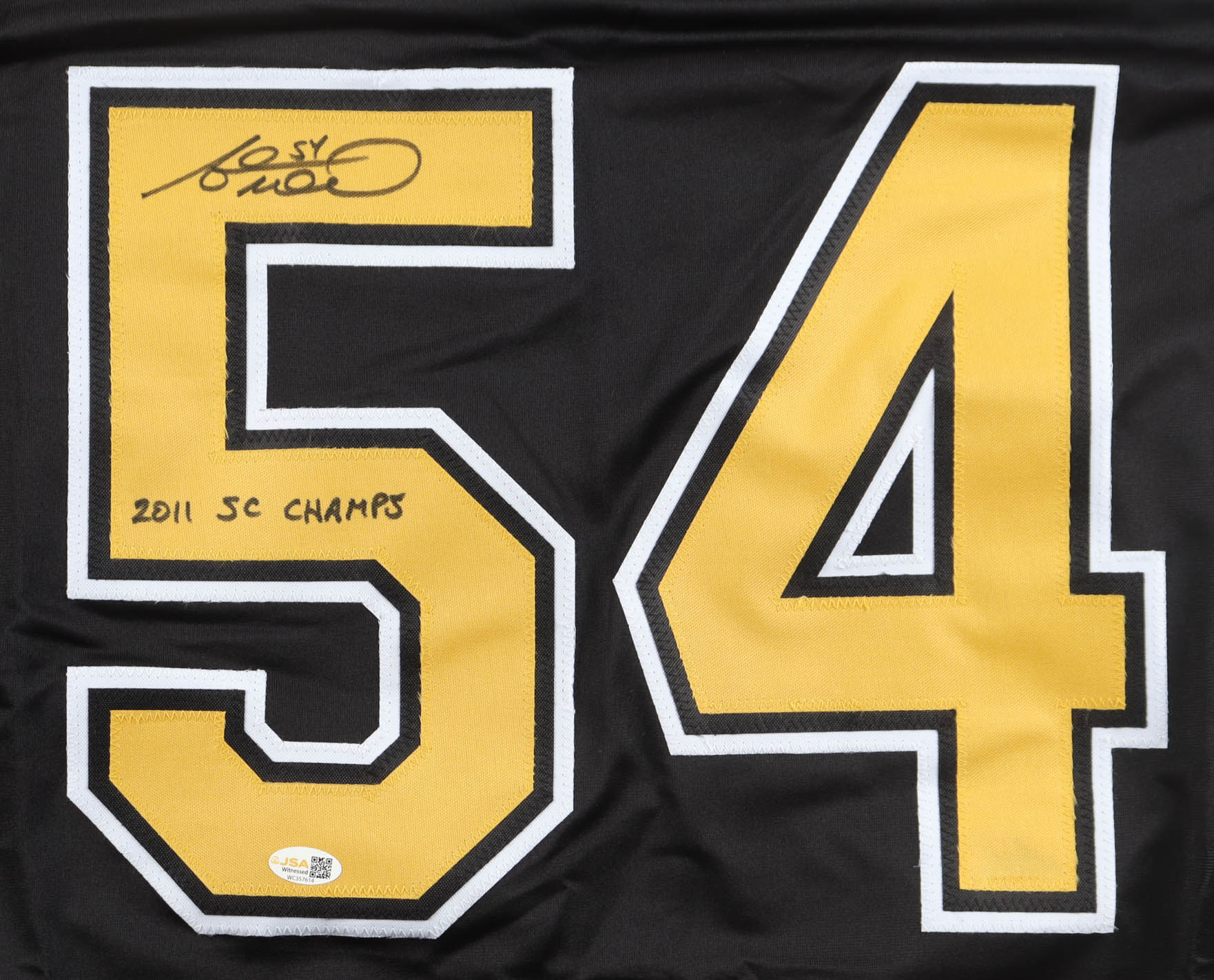 Adam McQuaid Signed Jersey Inscribed "2011 SC Champs" (JSA) at PristineAuction.com Adam McQuaid Signed Jersey Inscribed "2011 SC Champs" (JSA) at PristineAuction.com