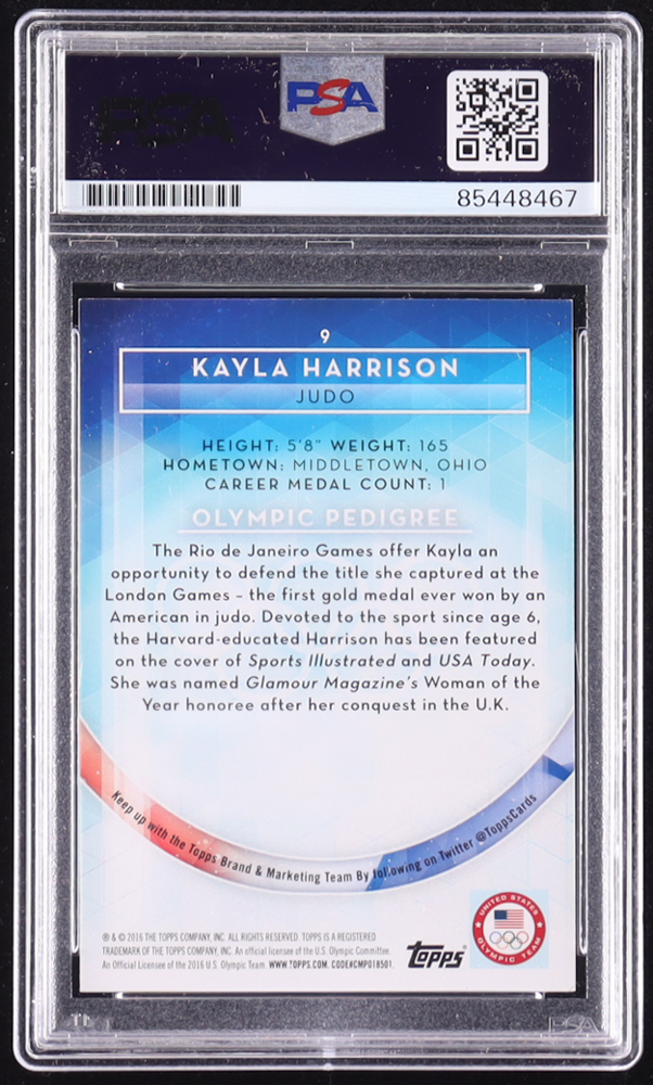 Kayla Harrison Signed 2016 Topps U.S. Olympic Team #9 #/99 (BGS | Autograph Graded 10) at PristineAuction.com Kayla Harrison Signed 2016 Topps U.S. Olympic Team #9 #/99 (BGS | Autograph Graded 10) at PristineAuction.com
