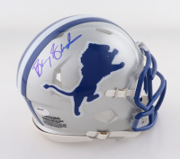 Barry Sanders Signed Lions Throwback Alternate Speed Mini Helmet (Schwartz) at PristineAuction.com