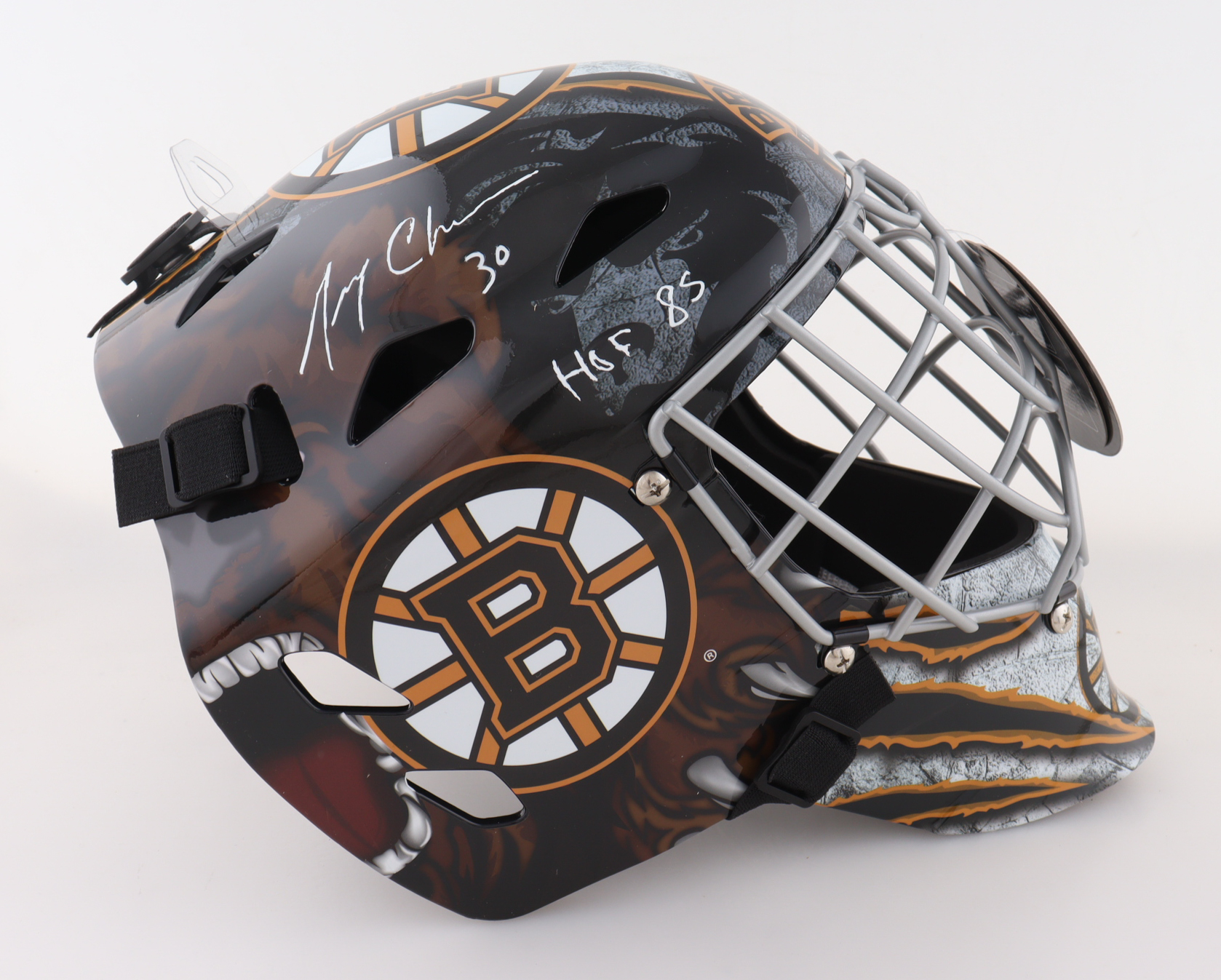 Gerry Cheevers Signed Bruins Full-Size Goalie Mask Inscribed "The Mask" (Schwartz) at PristineAuction.com Gerry Cheevers Signed Bruins Full-Size Goalie Mask Inscribed "The Mask" (Schwartz) at PristineAuction.com