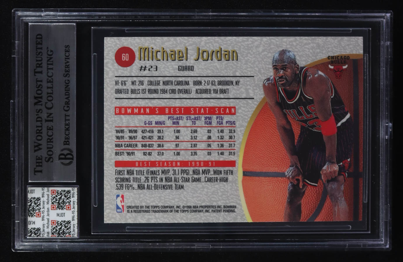 Michael Jordan 1997-98 Bowman's Best #60 With Game-Used Swatch (BGS) at PristineAuction.com Michael Jordan 1997-98 Bowman's Best #60 With Game-Used Swatch (BGS) at PristineAuction.com