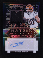 Chase Brown 2024 Panini Obsidian Matrix Material Autographs #15 #233/299 at PristineAuction.com
