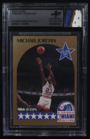 Michael Jordan 1990-91 Hoops #5 With Player Worn Swatch (BGS) at PristineAuction.com