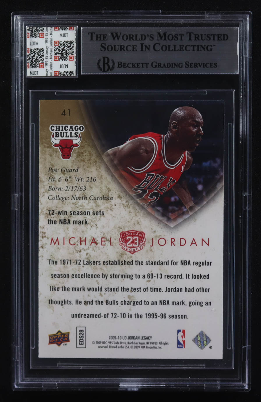 Michael Jordan 2009-10 Upper Deck Michael Jordan Legacy Collection #41 With Game-Used Jersey Swatch (BGS) at PristineAuction.com Michael Jordan 2009-10 Upper Deck Michael Jordan Legacy Collection #41 With Game-Used Jersey Swatch (BGS) at PristineAuction.com