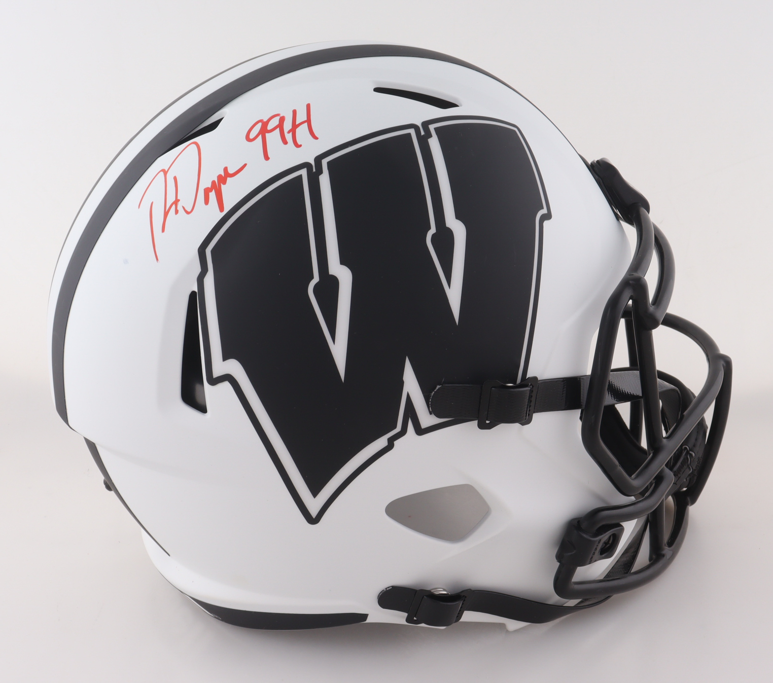 Ron Dayne Signed Wisconsin Badgers Full-Size Lunar Eclipse Alternate Speed Helmet Inscribed "99H" (Schwartz) at PristineAuction.com Ron Dayne Signed Wisconsin Badgers Full-Size Lunar Eclipse Alternate Speed Helmet Inscribed "99H" (Schwartz) at PristineAuction.com