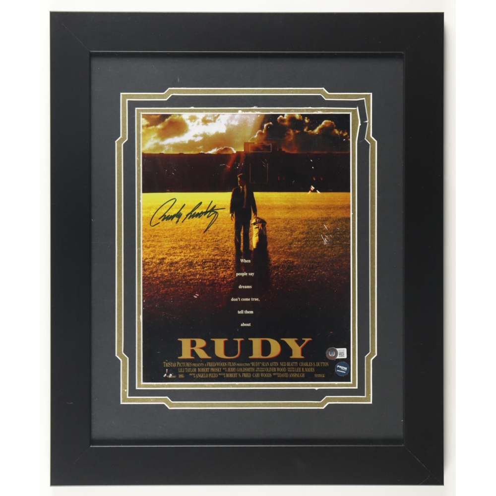 Rudy Ruettiger Signed "Rudy" Custom Framed Photo Display (Beckett) at PristineAuction.com