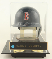 Manny Ramirez Signed Red Sox Mini Batting Helmet with Display Case (MLB) at PristineAuction.com