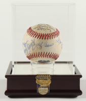 ALS Lou Gehrig Logo Baseball with Display Case Signed by (7) with Yogi Berra, Gene Hermanske, Joe Pignatano (JSA) at PristineAuction.com