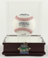2024 World Series Logo Baseball with Display Case & 2024 World Series Pin at PristineAuction.com