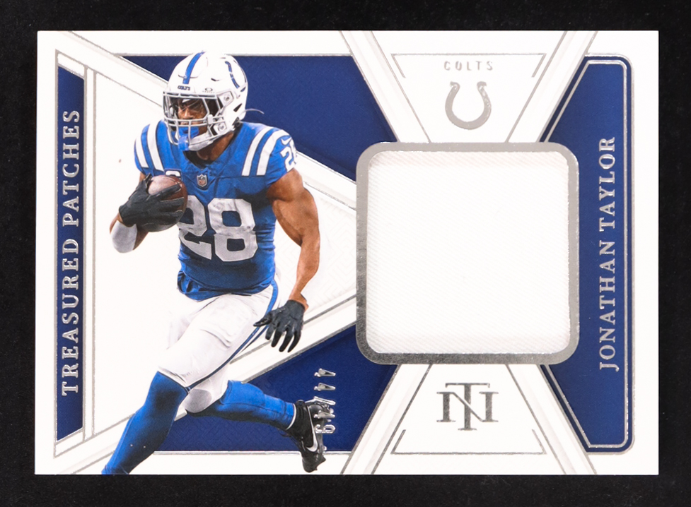 Jonathan Taylor 2024 Panini National Treasures Treasured Patches #37 #44/49 at PristineAuction.com Jonathan Taylor 2024 Panini National Treasures Treasured Patches #37 #44/49 at PristineAuction.com