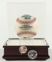 Yankees vs. Blue Jays Game-Used Baseball with Display Case with Yankees & Jays Pins (MLB & Steiner) at PristineAuction.com